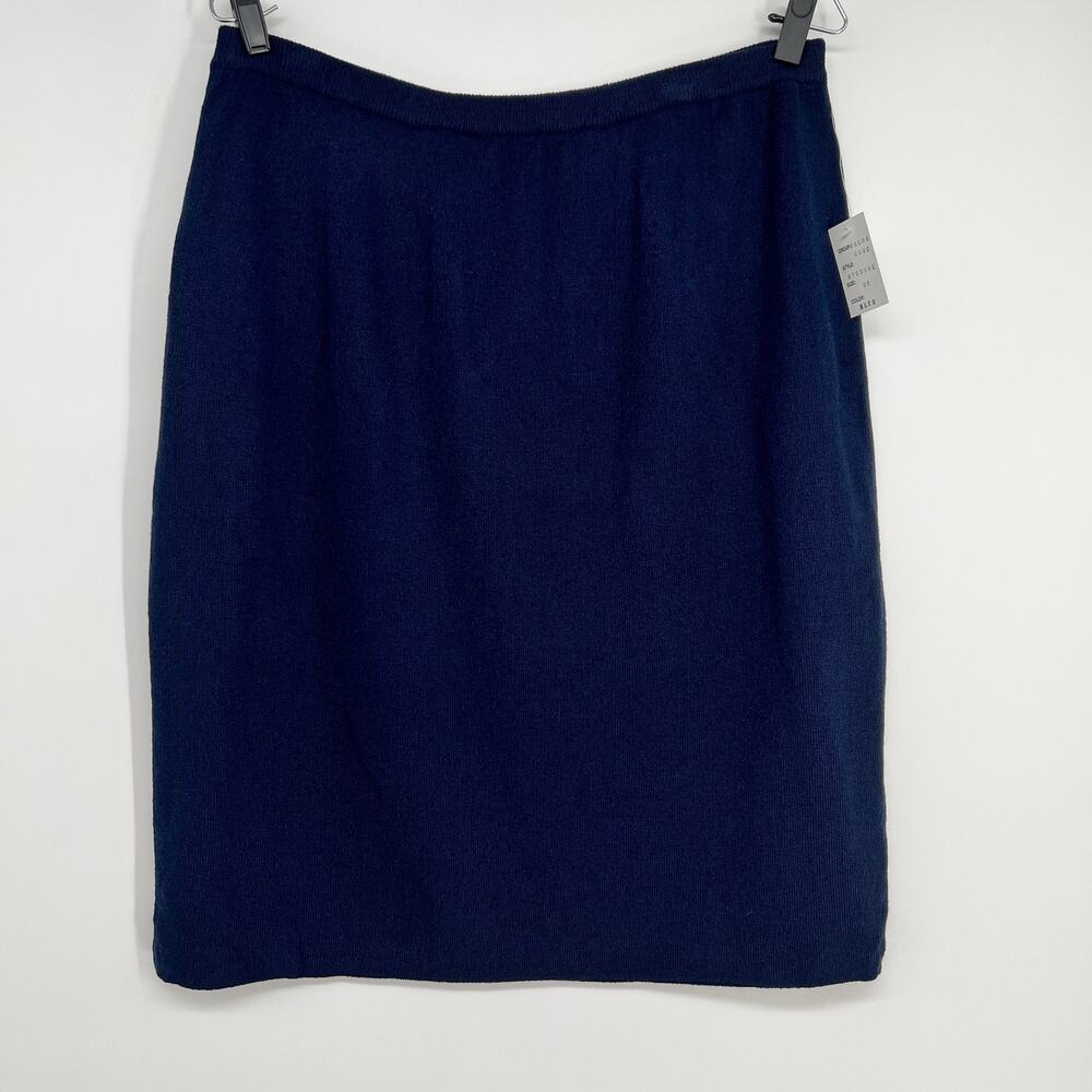 Due Per Due Woman Collection Knit Sweater Skirt Plus Size 2X Navy Blue Midi NEW